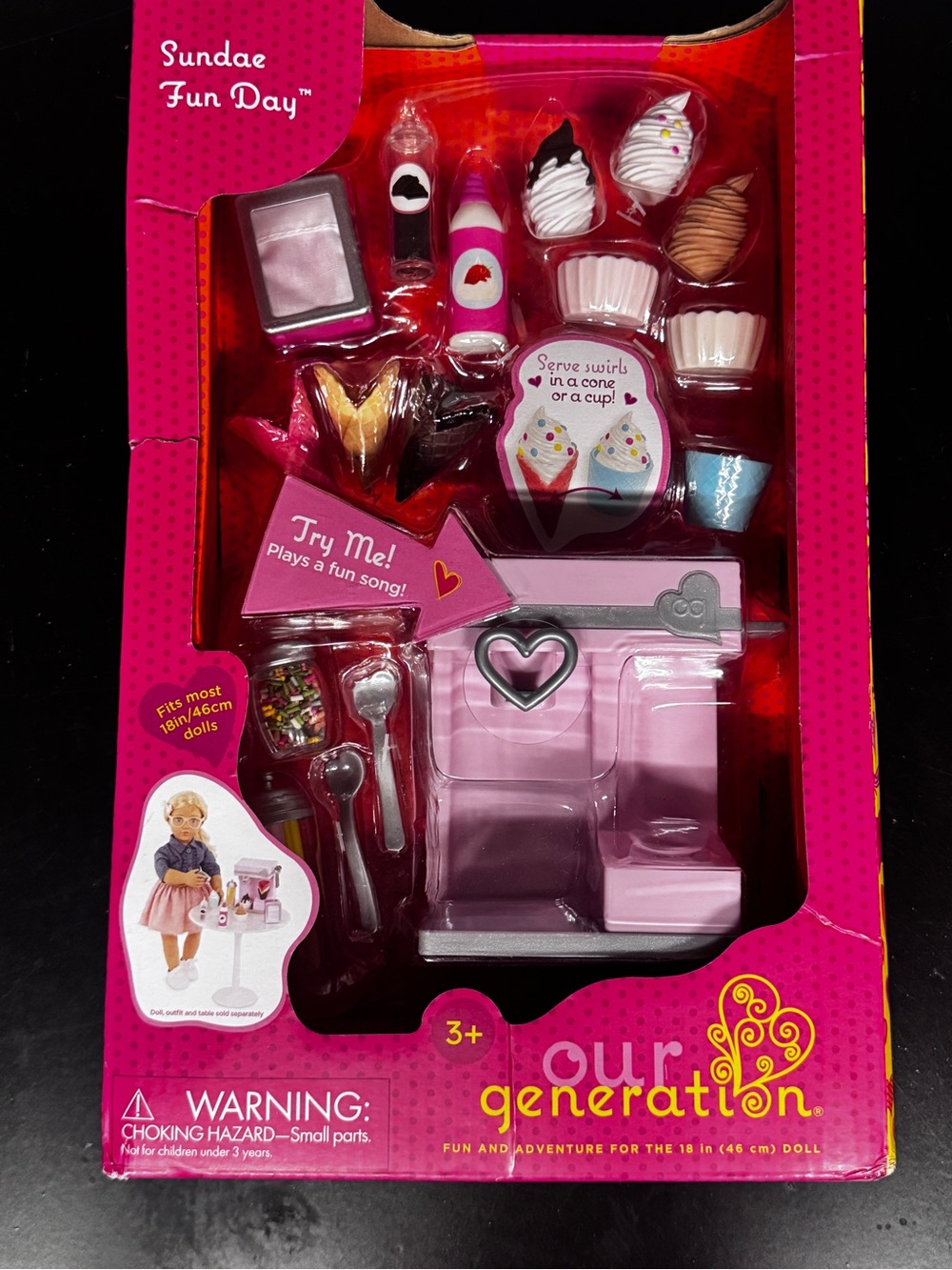 Our Generation Pink Sundae Playset - Ice Cream Maker Toy